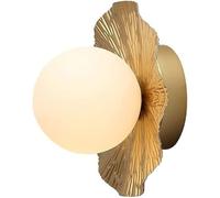 HAvern Applique Murale Moderne simplicité en Verre Applique Murale Nordique en Forme de Feuille de Lotus Lanterne Murale en Fer luminaires d'intérieur E27 Applique Murale pour Salon coulo