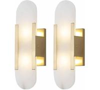 HAvern Appliques murales modernes en marbre, lot de 2, éclairage mural pour salle de bain, vanité, design minimaliste