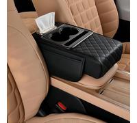 HAVERN Boîte De Rangement Pour Accoudoir De Voiture pour Benz GLC 220 d 4MATIC 2022-2025, Coussin d'Accoudoir avec Boîte à Mouchoirs porte-gobelet,Black/A