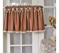 HAvern Cantonnière Rideaux de Cuisine Rideaux de Cuisine Rideaux de Cuisine Rideaux de Cuisine Moitié Coton Marron avec Rideaux en Dentelle Courte et nœud (Largeur x Hauteur : 59 x 13,8 p