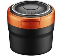 HAVERN Cendrier Voiture pour Renault Clio (2003-2020), Anti-Odeur Cendrier Cendrier de Voiture Détachable avec Poubelle de Voiture à Lumière LED,Orange/B