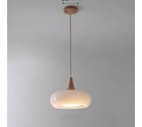 HAvern Lampe à Suspension, 30 cm, décoration Moderne du Milieu du siècle, luminaires Suspendus en Verre Orange, Lampe Suspendue en Verre de Lait Blanc, éclairage de Tambour, Lustre Vintag