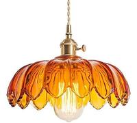 HAvern Lampe à Suspension, Suspension en Verre rétro, Lustre en Forme de Fleur pour Restaurant, Salon, Cuisine, îlot, Salle à Manger, Chambre à Coucher, Bar, décoration Artistique (couleu
