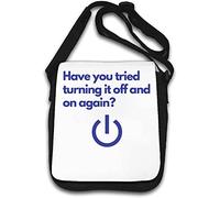 Havie You Tried Turning It Off and On Again Sac à bandoulière amusant pour réparateur d'ordinateur Blanc