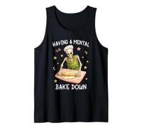 Having a Mental Bake Down Skeleton Funny Baker Meme Baking Débardeur