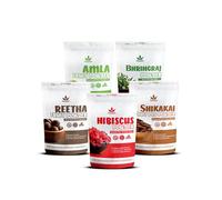 Havintha Amla, Reetha, Shikakai, Bhringraj et Hibiscus Poudre pour soins capillaires (50 g chacun)