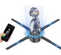 HAVisikr Ventilateur hologramme 3D - Résolution 2000 x 1080PX - 576 perles LED HD - Vidéo holographique - Projecteur publicitaire vidéo holographique - Prise en charge de l'application + audio