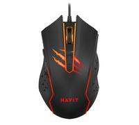 havit Gamenote MS1027 Souris de Jeu Filaire avec éclairage RVB LED 6 Boutons 2400 dpi avec DPI réglable à 4 Niveaux