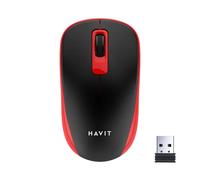HAVIT MS626GT Souris bureautique sans fil 2,4 Ghz - 3 boutons - Portée 10 mètres - Nano récepteur - coloris rouge