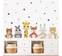 HAVLOC Dessin animé Mignon Girafe Ours Animaux Points Autocollant Mural pépinière Enfants Stickers muraux pour bébé Enfants Chambre décoration de la Maison