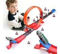 Havnidy Circuit de Voitures Miniatures avec Boucle à 360° et 2 Voitures de Course à Grande Vitesse - Voitures Miniatures pour Enfants de 3 à 12 Ans - Cadeau pour garçons et Filles