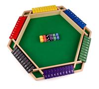 Havnidy Shut The Box - Jeu de table en bois pour 6 joueurs - Jeu de dés classiques - Jeu de voyage - Jeu de dés traditionnels en bois pour pubs - Grands jeux de société pour l'ensemble