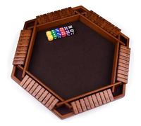 Havnidy Shut The Box - Jeu de table en bois pour 6 joueurs - Jeu de dés classiques - Jeu de voyage - Jeu de dés traditionnels en bois pour pubs - Grands jeux de société pour l'ensemble