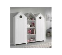 HAVRE - Pack Bibliothèque + 2 Armoires Blanches -