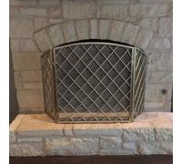 HAVVMK 3 Portes Coupe-feu Ultra-Larges avec Grille en Losange, idéales pour la Protection des Animaux, des bébés et des Enfants, Finition dorée
