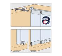 HAWA Clipo 36 GPK IS Poignée de porte coulissante pour 1 porte coulissante en verre (intérieur) jusqu'à 36 kg