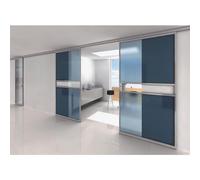 Hawa Divido 100 GR Ferrure de porte coulissante pour portes à cadre en aluminium avec remplissage en bois ou en verre jusqu'à 100 kg, 1200 x 2750 mm