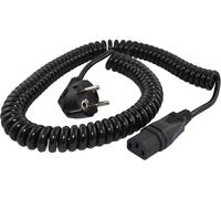 HAWA R6502 appareils IEC Câble de raccordement noir 1.6 m câble spiralé
