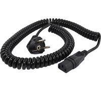 HAWA R6502 appareils IEC Câble de raccordement noir 1.6 m câble spiralé