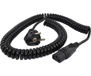 HAWA R6502 appareils IEC Câble de raccordement noir 1.6 m câble spiralé