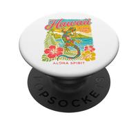 Hawaï Gecko Hibiscus Plage Tropical Hawaï Aloha Spirit PopSockets PopGrip Adhésif