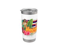 Hawaï Hula Dancer Retro Pacific Vintage Souvenir Gobelet isotherme en acier inoxydable double paroi