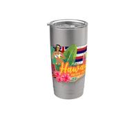 Hawaï Hula Dancer Retro Pacific Vintage Souvenir Gobelet isotherme en acier inoxydable double paroi