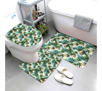 Hawaï Small Island Print Tapis De Bain 3 Pièces Antidérapant Tapis De Toilette Décoratif Carpettes De Toilette pour Chambre À Coucher Maison Intérieur