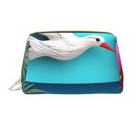 Hawaii Beach Hibiscus Trousse de maquillage pour femme en cuir portable avec fermeture éclair, blanc, Taille unique, Trousse de maquillage