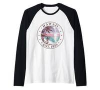 Hawaii Boho State 1959 Chemise Hula Volcano Tropical Manche Raglan