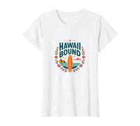 Hawaii Bound : Aventure de Surf Tropicale T-Shirt, Femme, Blanc, L