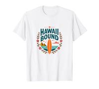 Hawaii Bound : Aventure de Surf Tropicale T-Shirt, Homme, Blanc, L