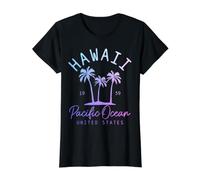 Hawaii Est 1959 Palmiers Surf Surf Maui Aloha Hawaiian T-Shirt Graphique avec Valeur