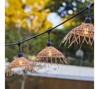 Lumisky Guirlande extérieure HAWAII LIGHT 6m 10 ampoules LED E27 blanc chaud abat-jour polyrotin