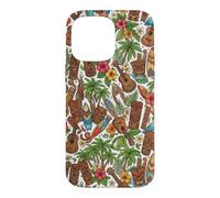 Hawaii Hibiscus Fleur Palmier Ukulélé Tiki Hawaïen Coque pour iPhone 14 Pro Max