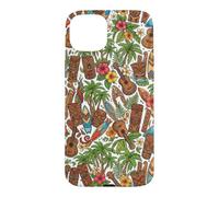 Hawaii Hibiscus Fleur Palmier Ukulélé Tiki Hawaïen Coque pour iPhone 15 Plus