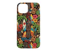 Hawaii Hibiscus Palm Planche de Surf Ukulélé Surfer Hawaïen Coque pour iPhone 15 Plus