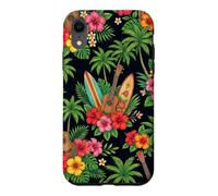 Hawaii Hibiscus Palm Planche de Surf Ukulélé Surfer Hawaïen Coque pour iPhone XR