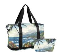 Hawaii Highway Street Sign Workout Bag Sports Duffel Bags with Toiletry Bag for Business Trips Multifonctionnel, Panneau de rue de l'autoroute hawaïenne, 1 size