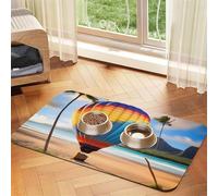 Hawaii Hot Air Balloon Pet Set de table en cuir absorbant 30 x 45 cm Beau design pour gamelle chat et chien