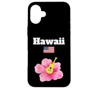 Hawaii Souvenir Hibiscus Fleur Tropical tiki Musique Drapeau américain Coque pour iPhone 16 Plus