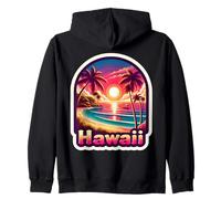 Hawaii Sunset Beach Holiday Island Summer Vacances Souvenir Sweat à Capuche