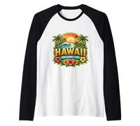 Hawaii The Aloha State Souvenir Visiteur Souvenir hawaïen Manche Raglan