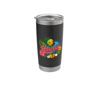 Hawaii Tropical Floral Wave Sunset Cute Hawaii Gobelet isotherme en acier inoxydable double paroi