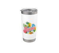 Hawaii Tropical Floral Wave Sunset Cute Hawaii Gobelet isotherme en acier inoxydable double paroi