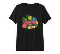Hawaii Tropical Floral Wave Sunset Cute Hawaii T-Shirt Haut de Gamme