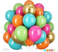 Hawaiian Balloons 60 Pack Colorful Latex Balloons For Baby Shower Baby Shower Birthday Party Tropical Party Decorations Aloha Luau 12 Inch Hot Pink Orange Teal Green Balloons