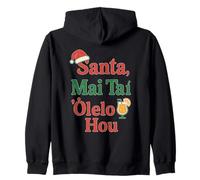 Hawaiian Christmas Humour Santa Mai Tai Fun Aloha Vibes de Sweat à Capuche