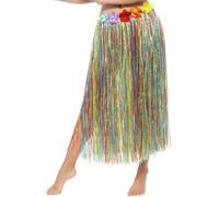 Hawaiian Hula Skirt with Flowers, Multi-Coloured, with Velcro, Fastening & Adjustable Waist Band, 75cm/29in