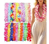 Hawaiian Leis 50 Pack | Soft Polyester Tropical Flower Necklaces, 100cm Party Garlands | Colorful Party Favors, Floral Costume Accessories | for Hawaiian Parties, Beach Events, Pool Parties, Birt